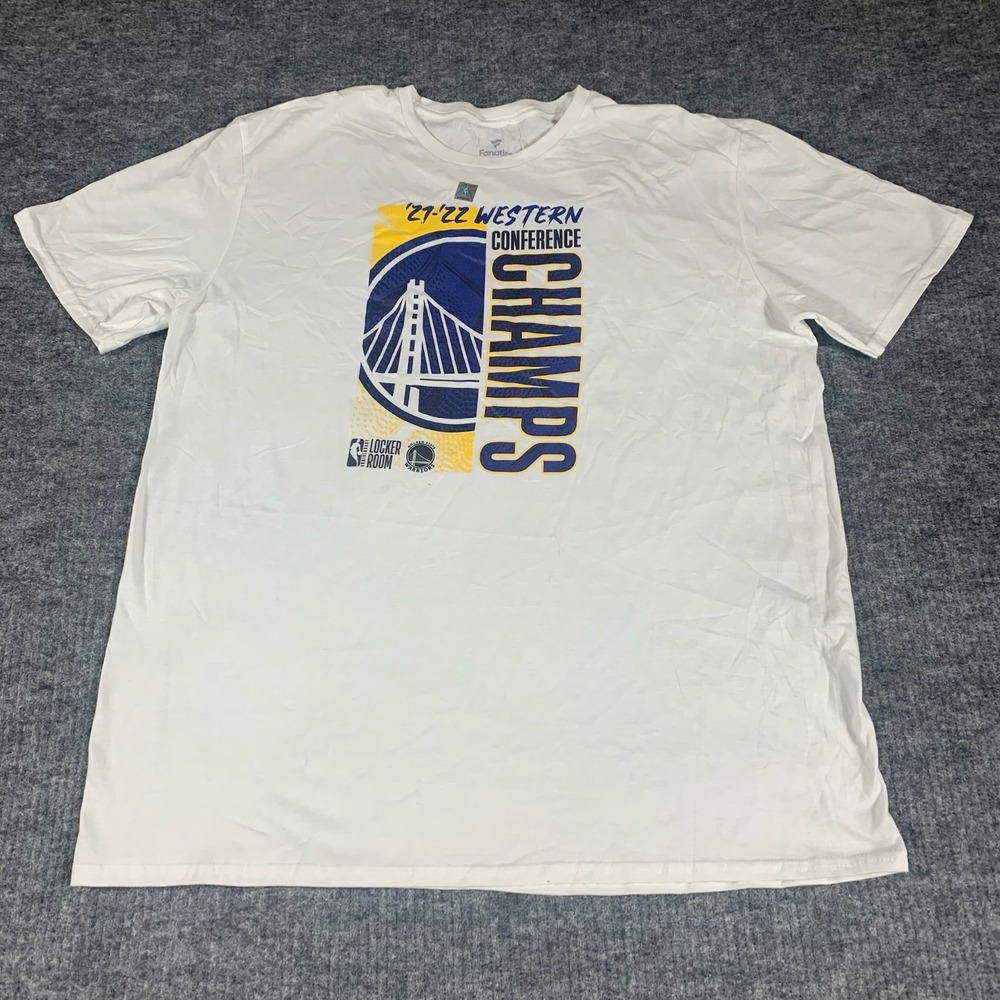 Golden State Warriors T Shirt Mens Extra Large White NBA Champions Western New